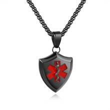 JHSL Men Medical Alert Sign Pendant Necklace Stainless Steel Black Silver Gold Color Fashion Jewelry Dropship New Arrival 2024 - buy cheap