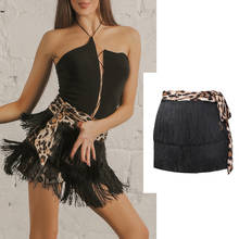 2020 Latin Dance Skirt Women Sexy Leopard Print Fringe Skirts Ladies Samba Salsa Cha Practice Performance Dancing Clothes SL2392 2024 - buy cheap