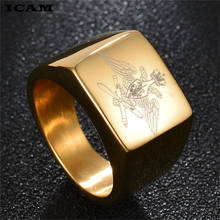 ICAM Russian Armed Forces Ring For Men Stainless Steel Navy Air Army Signet Rings Male Wedding Band Anniversary Gift Anillos 2024 - buy cheap
