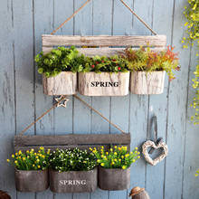 Suporte de parede para flores 45cm, vaso de flores organizador para casa, cesta de flores vintage de madeira decoração para jardim e casa 2024 - compre barato