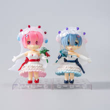 10cm 2pcs/lot Re Life in a different world from zero Rem Ram wedding dress Action figure toys doll Christmas gift with box 2024 - buy cheap