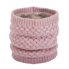 Calentador de cuello de punto cepillado para mujer y hombre, bufanda térmica de hilo de lana suave, a la moda, 1 unidad 2024 - compra barato