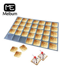 Meibum molde de biscoitos quadrados, molde para assar biscoitos caseiros com 35 cavidades, antiaderente, bandeja de fibra de vidro e sílica 2024 - compre barato