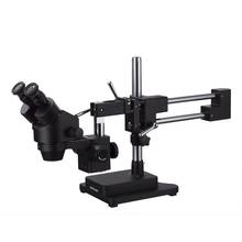 AmScope-microscopio Binocular con Zoom estéreo, dispositivo con soporte de brazo doble, color negro, 7X-45X 2024 - compra barato