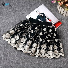 Summer Girls Skirt Flower Embroidery Boutique Kids Skirt for 2 3 4 5 6 7 8 Year Toddler Children Princess Elastic Waist Clothing 2024 - buy cheap