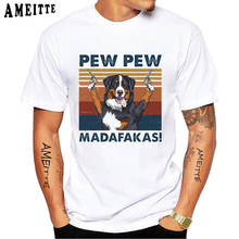 Vintage Collection Of Dog Print T-shirts Men Short Sleeve Bernese Mountain Dog Pew Pew Classic T-Shirt Hip Hop Cool Tee Tops 2024 - buy cheap