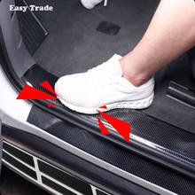 For Skoda Karoq Accessories Carbon Fiber Rubber Car Sticker Door Sill Trunk Protector Goods Anti-Scratch Decal 2019 2020 2021 2024 - buy cheap