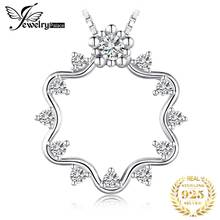 JewelryPalace Flowers Circle 925 Sterling Silver Cubic Zirconia Pendant Necklace for Women Simulated Diamond Pendant No Chain 2024 - buy cheap