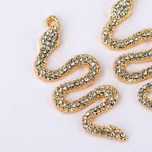 10 colgantes de serpiente de 54x23mm con diamantes de imitación, accesorios para collares, manualidades hechas a mano, venta al por mayor 2024 - compra barato