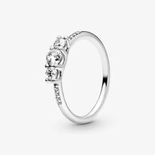 100% 925 Sterling Silver Rings for Women Clear Three-Stone Wedding Party Ring Fashion Jewelry Gift Bijoux Anillos 2024 - buy cheap