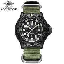 Мужские военные часы Addies, повседневные уличные спортивные светящиеся циферблаты, многофункциональные нейлоновые водонепроницаемые кварцевые наручные часы до 50 м в стиле НАТО 2024 - купить недорого