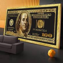 Golden Dollar Inspirational Canvas Art Posters And Prints Silver Money Canvas Paintings On the Wall Art Picture For Living Room 2024 - купить недорого