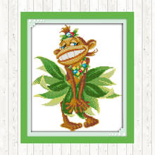 Funny Monkey Embroidery Handmade Needlework Package 11CT 14CT Cross Stitch Set Wall Home Decor Cross Stitch Kits DMC Floss Kits 2024 - buy cheap