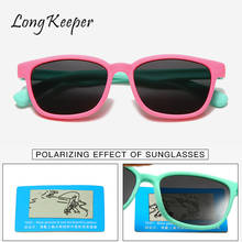 LongKeeper Kids Polarized Sunglasses Square Girls Boys Outdoor Sports Goggles Flexible Silicone Safety Glasses Baby Eyewear UV 2024 - buy cheap