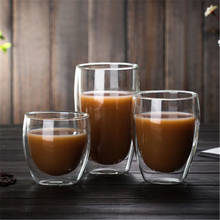 Double Wall Glass Cup Beer Coffee Heart Cups Heat Resistant Healthy Drink Mug Tea Mugs Transparent Drinkware Dropshipping 2024 - buy cheap