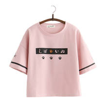MERRY PRETTY Women Cartoon Print Pink Cotton T Shirts 2020 Spring Short Sleeve O-Neck T Shirt Harajuku Style Femme Cute Tops tee 2024 - buy cheap