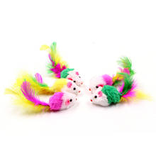 New Cat Toy Cat Toys False Mouse Pet Cat Toys Mini Funny Playing Toys For Cats With Colorful Feather Plush Mini Mouse Toys 2024 - buy cheap
