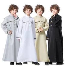 Ramadan Dubai Arab Muslim Kids Abaya Jubba Thobe Boy Stand Collar Long Dress Caftan Children Islamic Robe Kaftan Worship Service 2024 - buy cheap