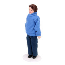 1:12 Victorian Porcelain Doll Dollhouse Miniature Figure Man In Blue Sweater 2024 - buy cheap