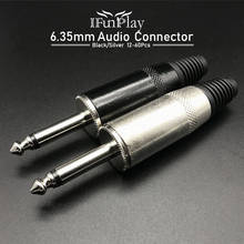 12pcs 6.35mm Gutiarra Cable Connector Mono Audio Plug Jack 6.5mm Amplifier Microphone Guitar Plug 6.35 Mono Sophomore Core 2024 - buy cheap