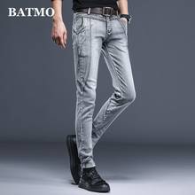 Batmo 2021 nova chegada de alta qualidade casual magro elástico cinza jeans masculino, calças de lápis masculinas, jeans magros 819 2024 - compre barato