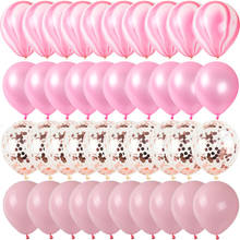 Balões de confete de ágata azul e rosa, 40 unidades, 12 polegadas, látex, hélio, festa de aniversário, casamento, brinquedos para crianças 2024 - compre barato