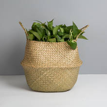 WHISM-cesta tejida de ratán para algas marinas, maceta plegable hecha a mano, cesta de flores para jardinería, cestas de almacenamiento de ropa 2024 - compra barato