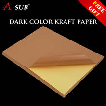 Papel de impresora de inyección de tinta láser A4, 50 hojas de papel de etiqueta adhesiva autoadhesiva mate y brillante, color blanco oscuro y Kraft 2024 - compra barato