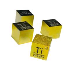 Cor do ouro cubo de titânio 10mm metal ti 99.5% ta1 anodização para coleção elemento ciência presente feito à mão diy hobbies artesanato 2024 - compre barato