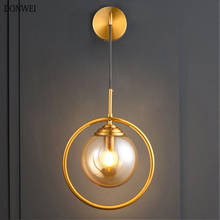 Nordic Modern LED Wall Lamp Bathroom Bedroom Copper Glass Ball Vintage Wall Lights Passage corridor Indoor LED Stair Lighting 2024 - buy cheap