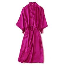 Bata Kimono de boda para dama de honor, ropa de dormir con cinturón, color liso, de verano 2024 - compra barato