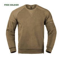 FREE SOLDIER Fleece men's autumn and winter outdoor thickening fleece collar coat round collar warm  bottoming shirt 2024 - buy cheap