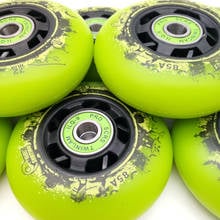 free shipping roller skates wheels 85 A  bearing ilq-9 green wheel 2024 - buy cheap