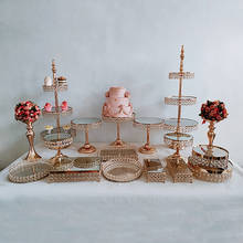 1pcs-16pcs Electroplate Mirror Cake Stand Set Display Wedding Birthday Party Dessert Cupcake Plate Rack 2024 - buy cheap