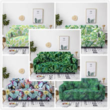 Capa de sofá elástica forma poltrona capa 1/2/3/4 para sala de estar plantas tropicais estiramento sofá slipcovers secional capa l 2024 - compre barato