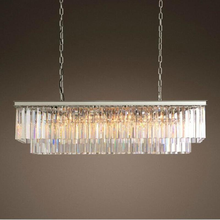 Modern Crystal Pendant Light Fixture Rectangle Crystal Hanging Lamp Popular Crystal Drop Lamparas Lving room Hotel Project Cafe 2024 - buy cheap