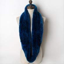 Женский теплый шарф, однотонный зимний Палантин из Настоящий мех кролика палантина, женский меховой шарф 2024 - купить недорого