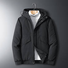 Casaco de inverno masculino, jaqueta tipo parca grossa, casaco masculino casual com gola alta, de pato 2024 - compre barato