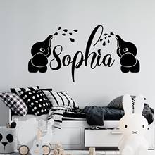 Custom name elephant wall decals children room decoration kindergarten classroom furniture kids bedroom wall decoration  D13 2024 - buy cheap