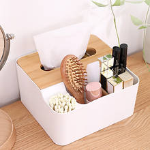 Bamboo And Wood Cover Paper Tray Household Multifunctional Living Room Remote Control Tissue Storage Desktop Plastic Box 2024 - buy cheap