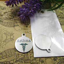 10pcs--"Asthma Medical"stainless steel charms more style for choosing DIY Charms pendants for necklace 2024 - buy cheap