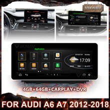 Автомагнитола для AUDI A6 A7 2012-2018 Android, автомобильный стерео Мультимедийный Плеер, 2din, GPS-навигация, Carplay, Wi-Fi, головное устройство 10,25 дюйма 2024 - купить недорого