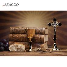 Laeacco JHS Holy My First Communion Photo Backdrop Bible Chalice Newborn Baby Baptism Cross Photography Background Photo Studio 2024 - buy cheap