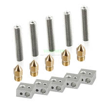 15pcs/set Anet Hotend PTFE Throat Tube+0.4mm Extruder Nozzle Print Heads+ MK8 Heater Block for Anet A8 E12 / A6 3d printer 2024 - buy cheap