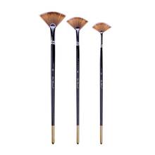 3Pcs Fan-shaped Watercolor Paint Brushes Set Nylon Hair Rod Oil Acrylic Painting Brush Pen Art Supplies C26 2024 - buy cheap