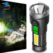 Lanterna led portátil recarregável 4 modos super brilhante com visor de energia para camping, caminhadas, pesca 2024 - compre barato