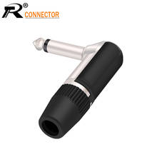 1PC 6.35 Jack Speaker Microphone Plug 1/4'' 6.35mm 2 Pole Mono Male Jack Right Angle Guitar Plug Adapter Connector 2024 - buy cheap