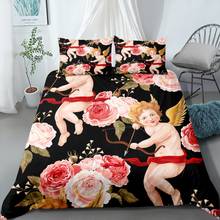 Juego de cama de pintura al óleo de Ángel para niños, cubierta de cama doble, tamaño Queen y King, Retro, regalo, 2/3 piezas 2024 - compra barato