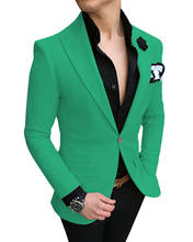 Costume Homme Green Peak Lapel Jacket One Button Formal Tuxedos Loose Vintage Retro Dinner Party Prom Suit Blazer(1 Jacket) 2024 - buy cheap