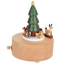 miniature figurines nordic Music Box Wooden Clockwork Christmas Decoration Ornaments Crafts Beech Holiday Gifts home 2024 - buy cheap